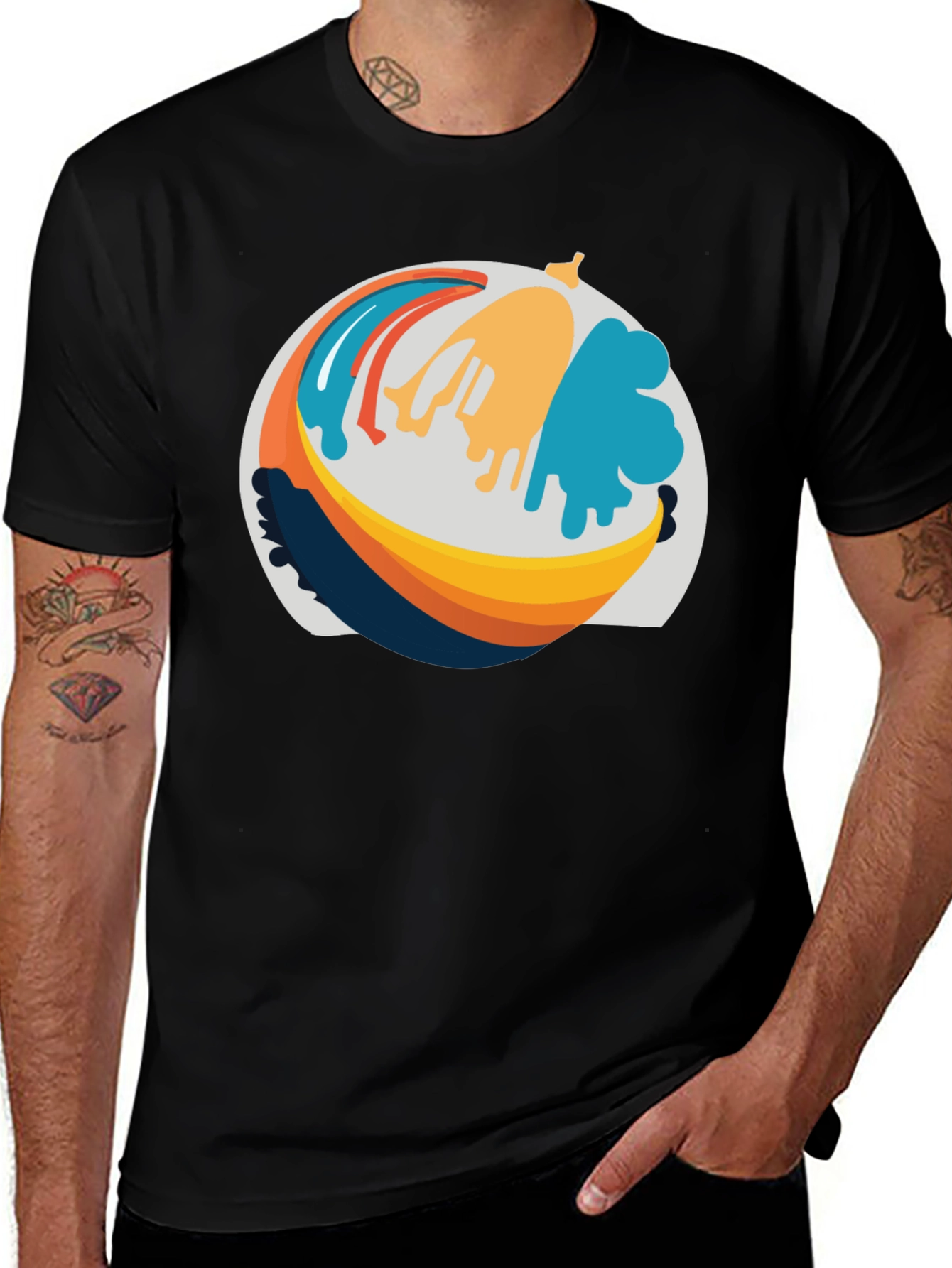 Abstract Banana Graphic T-Shirt - Casual Wear