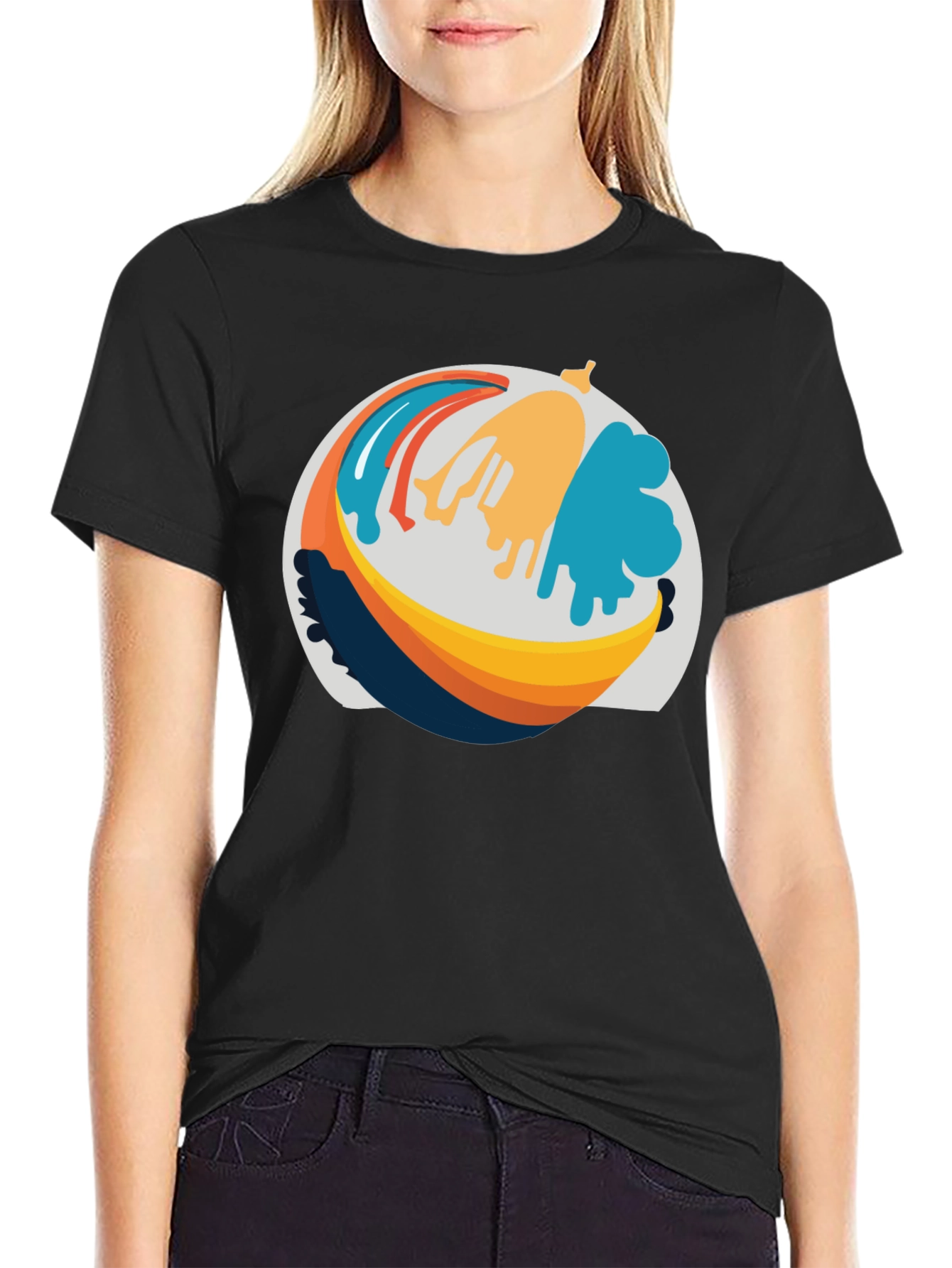 Abstract Banana Graphic T-Shirt - Casual Wear