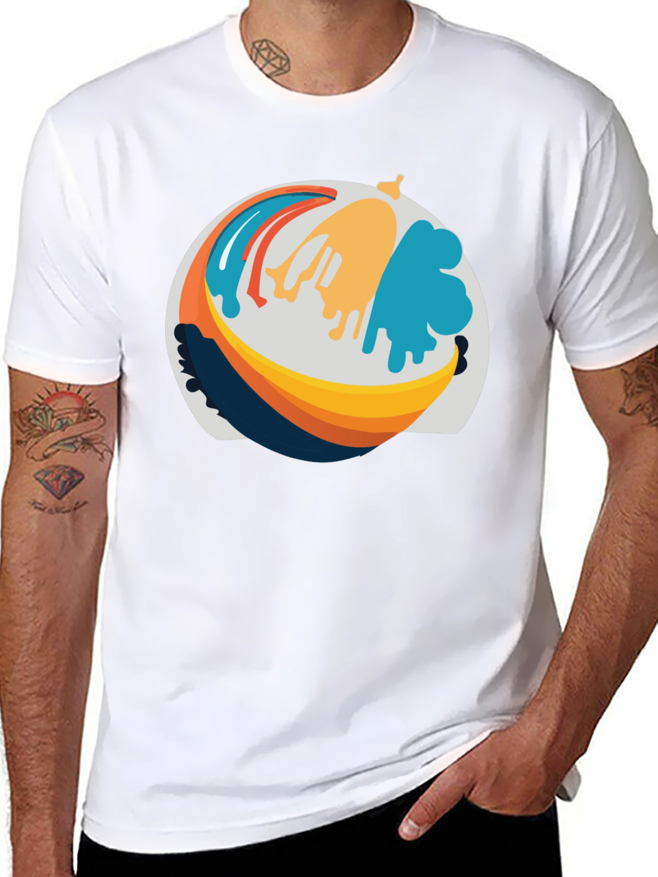 Abstract Banana Graphic T-Shirt - Casual Wear