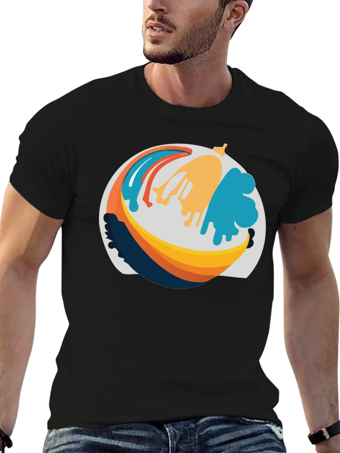 Abstract Banana Graphic T-Shirt - Casual Wear