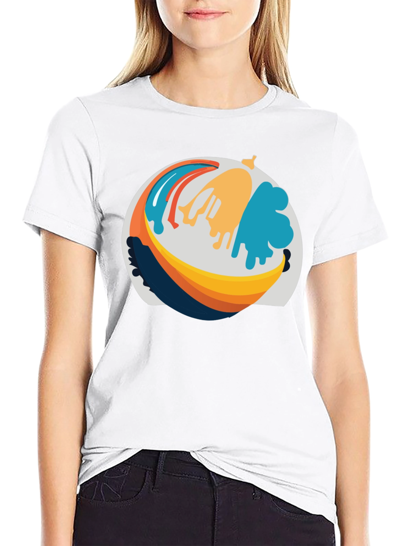Abstract Banana Graphic T-Shirt - Casual Wear