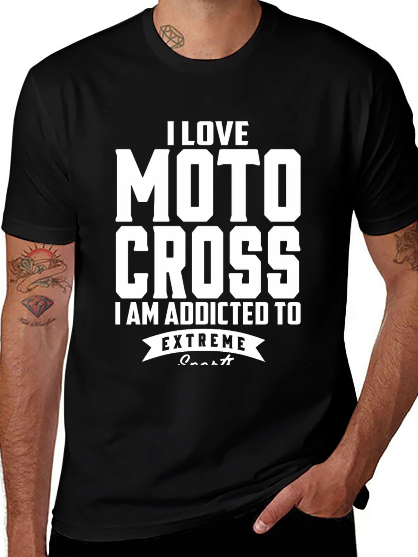 I Love Motocross Extreme Sports Graphic T-Shirt