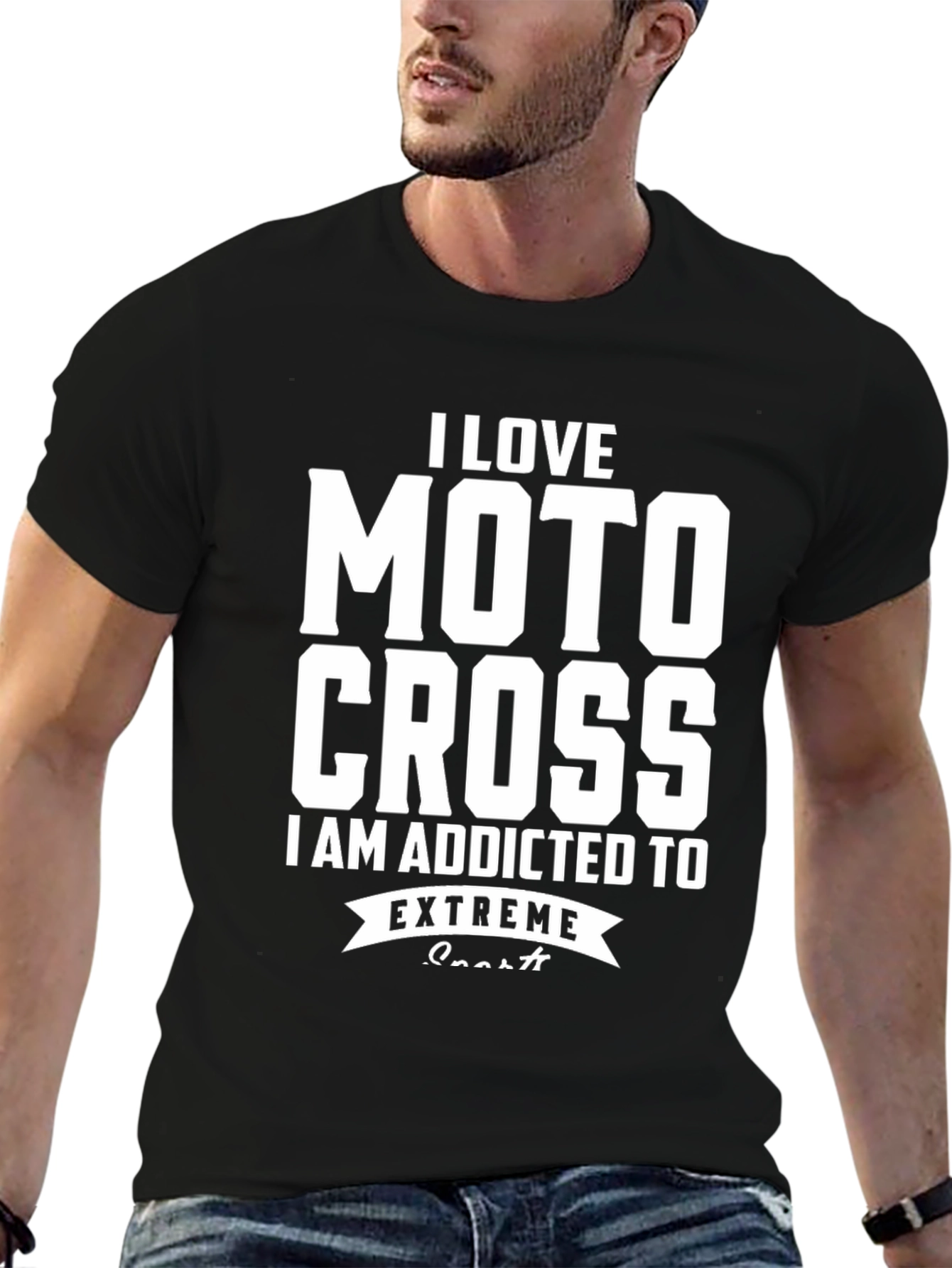 I Love Motocross Extreme Sports Graphic T-Shirt