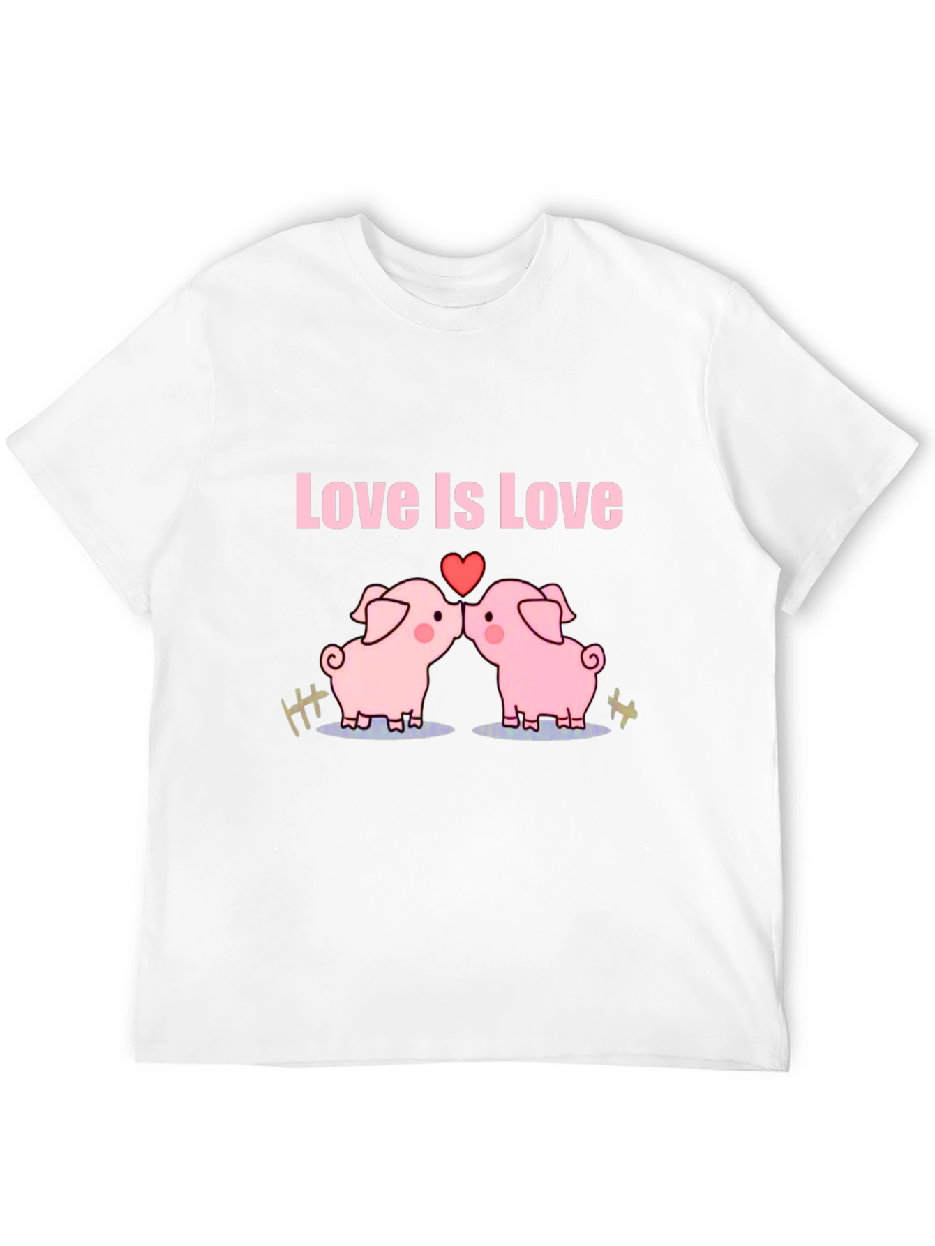 Love Is Love Pig T-Shirt - Black Cotton Tee