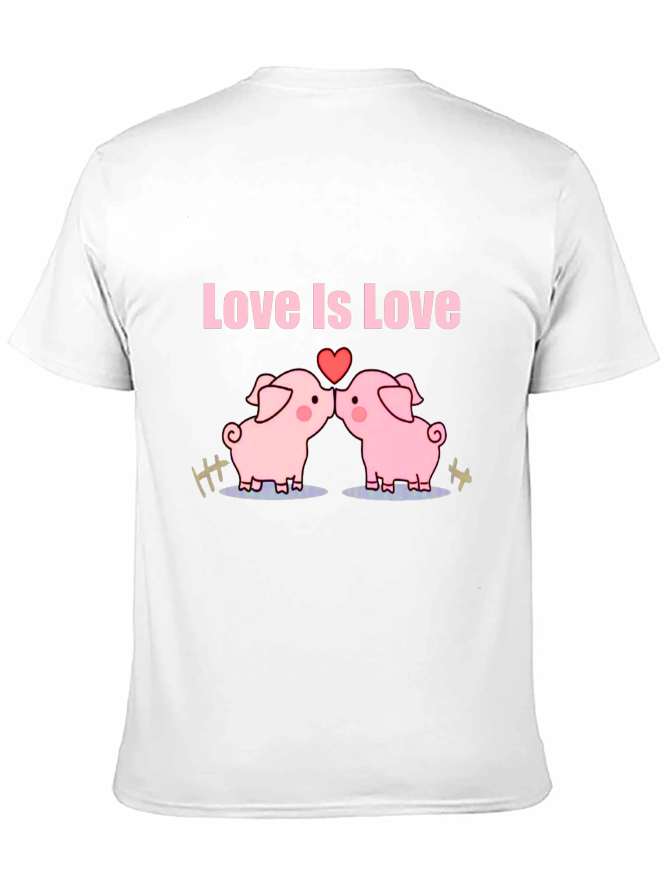 Love Is Love Pig T-Shirt - Black Cotton Tee