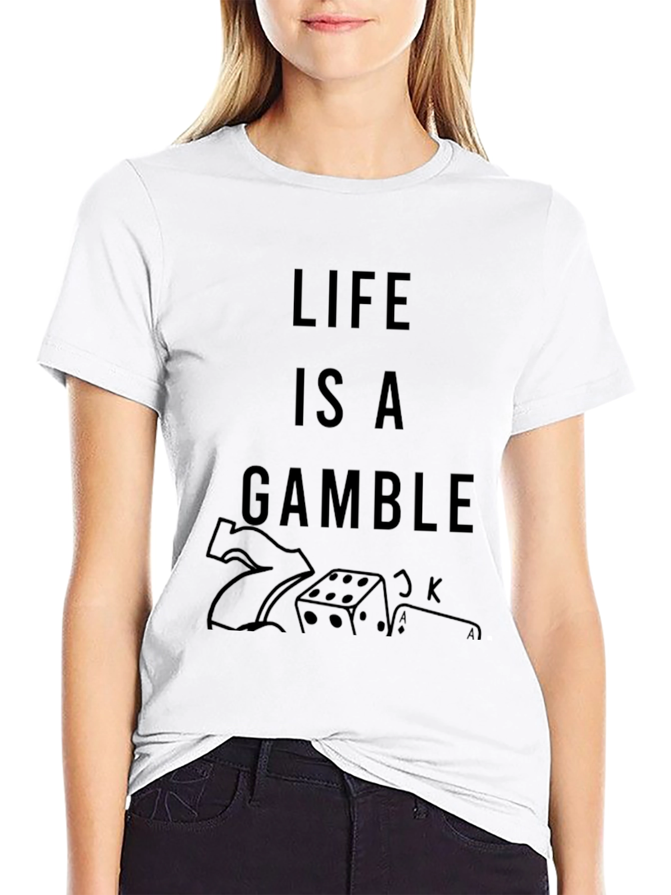 Life Is A Gamble Graphic Tee - Black T-Shirt