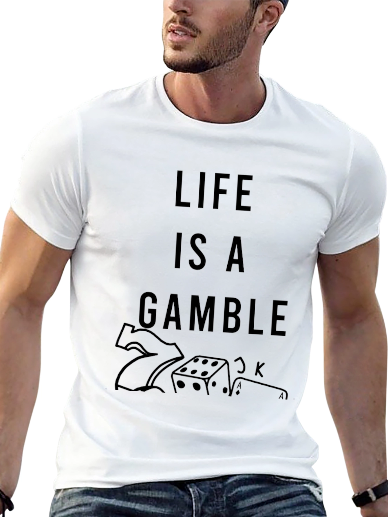 Life Is A Gamble Graphic Tee - Black T-Shirt
