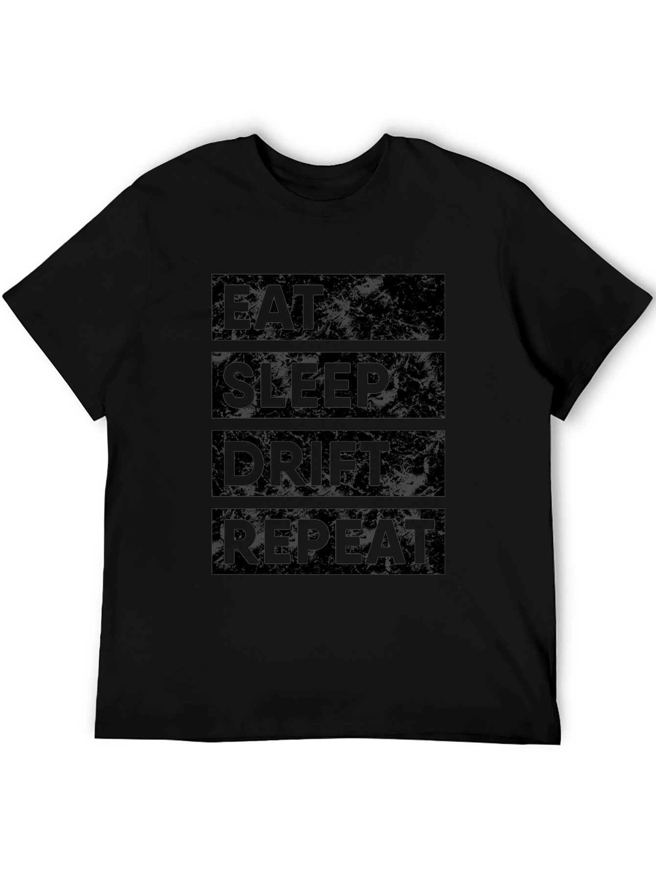 Eat Sleep Drift Repeat Black Graphic Tee