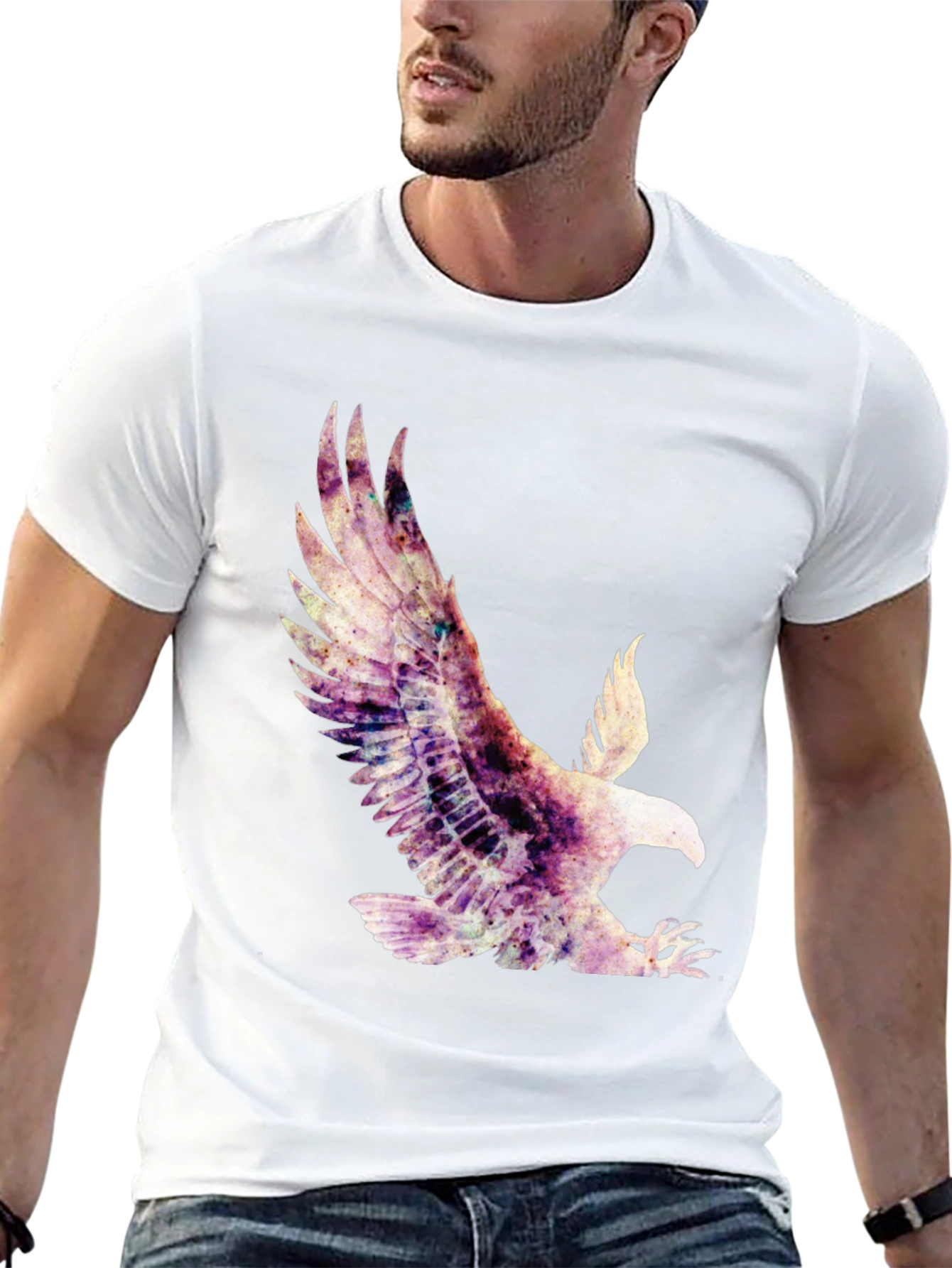 Eagle Graphic Print T-Shirt - Black
