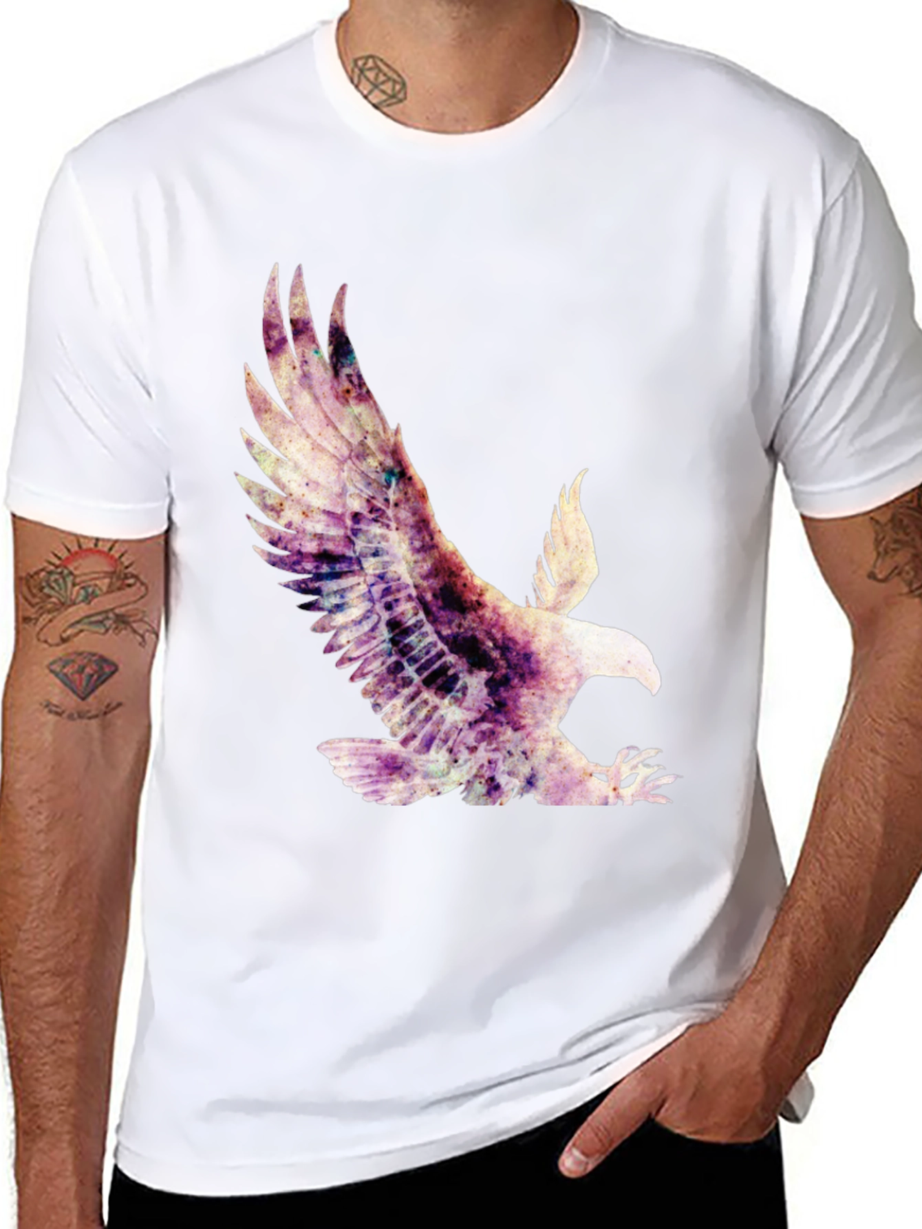Eagle Graphic Print T-Shirt - Black