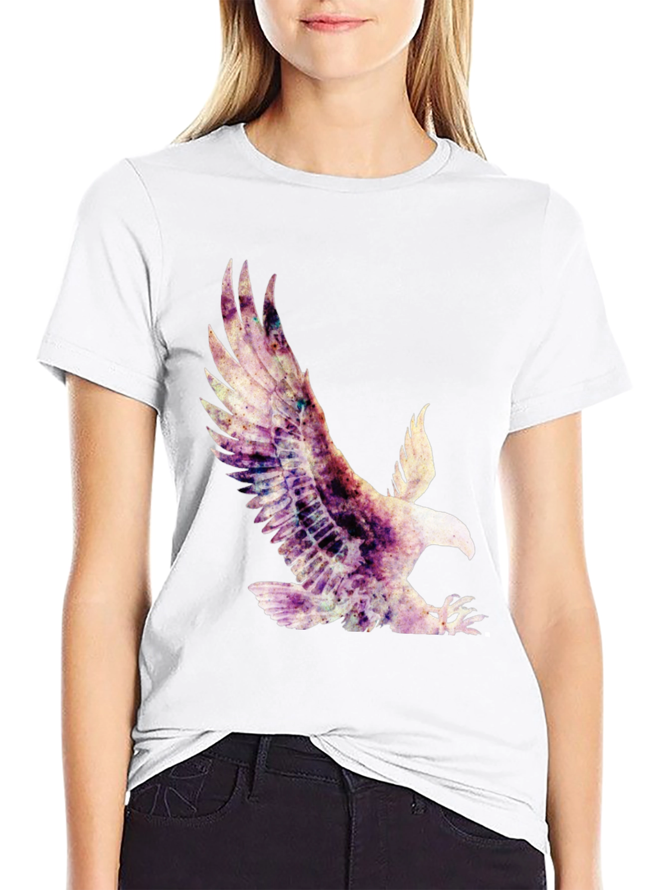 Eagle Graphic Print T-Shirt - Black