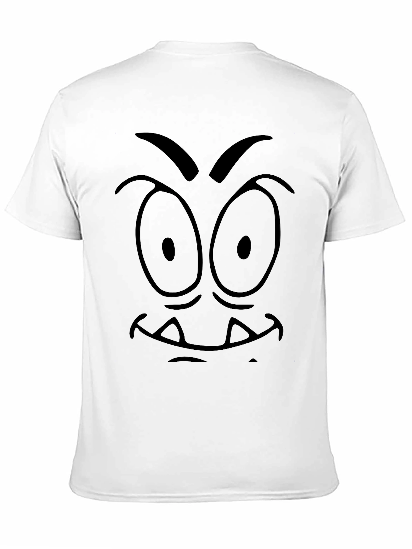 Cartoon Monster Face Graphic Tee - Black