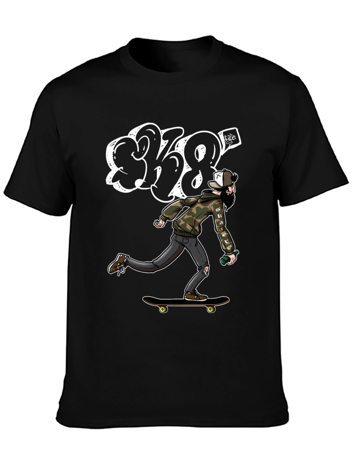 Skater Dude Black Graphic Tee