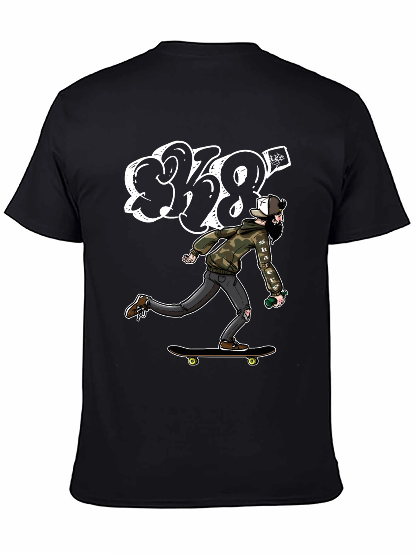 Skater Dude Black Graphic Tee