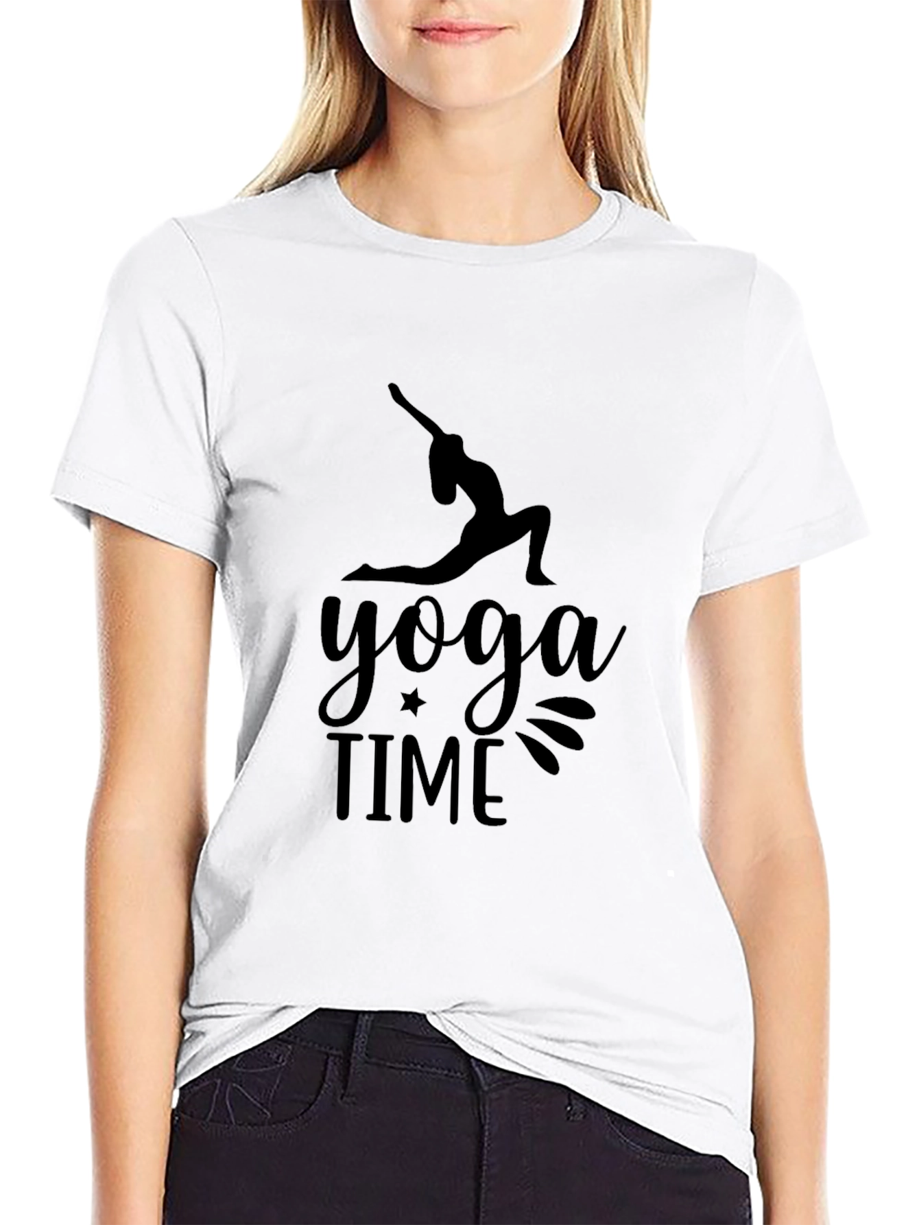 Yoga Time Graphic Black T-Shirt