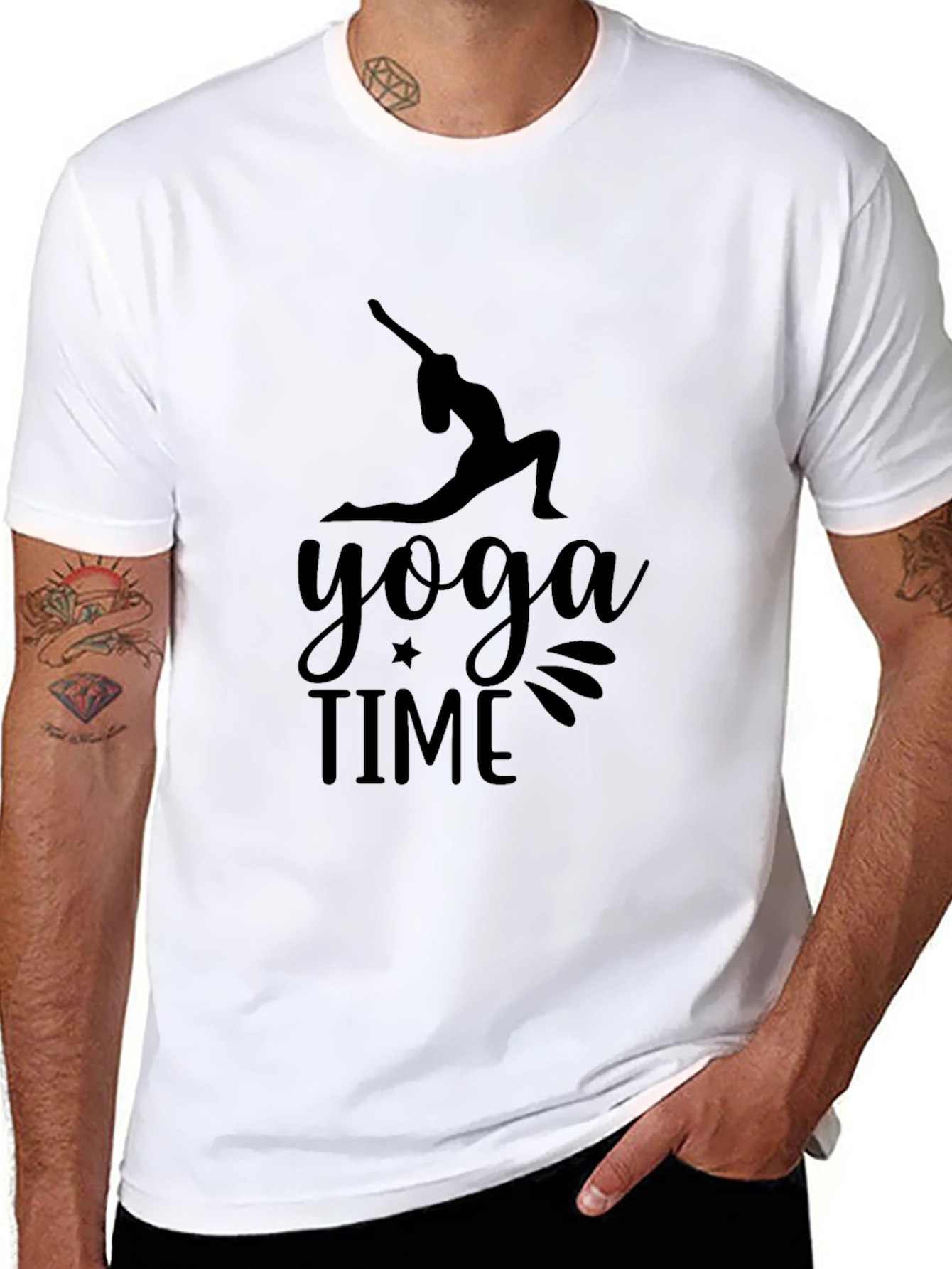 Yoga Time Graphic Black T-Shirt