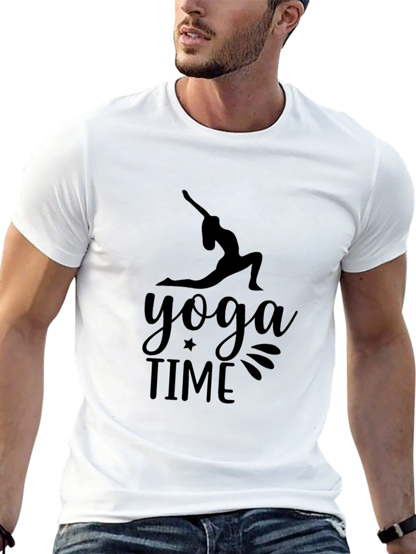 Yoga Time Graphic Black T-Shirt