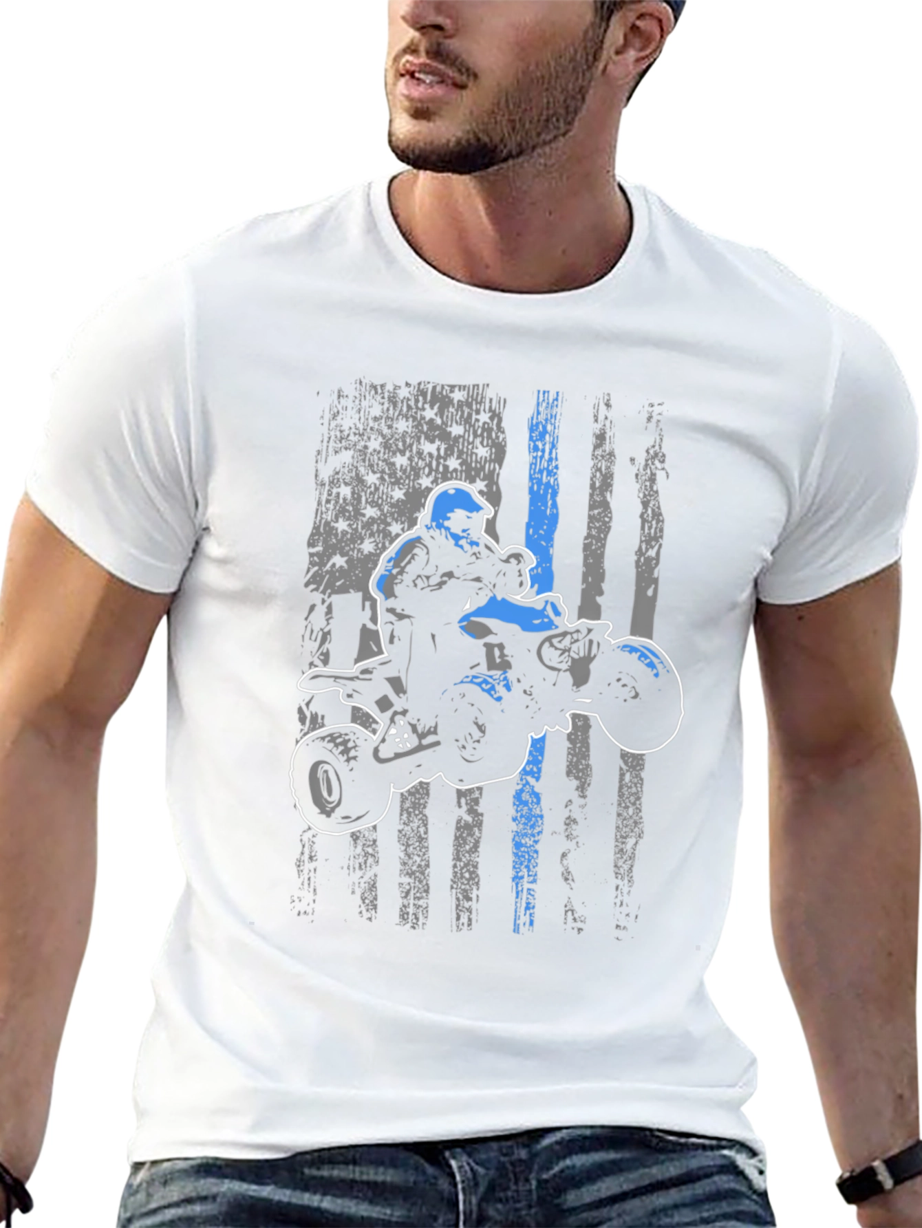 ATV Rider Thin Blue Line T-Shirt