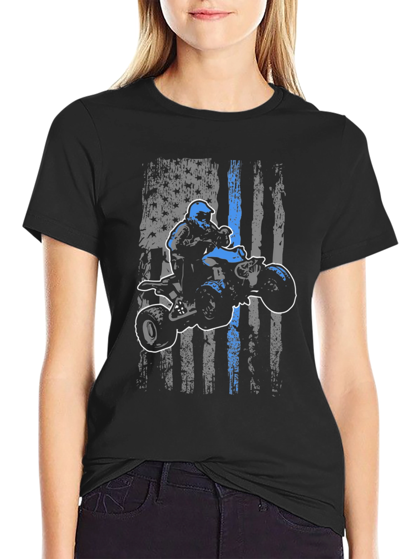 ATV Rider Thin Blue Line T-Shirt