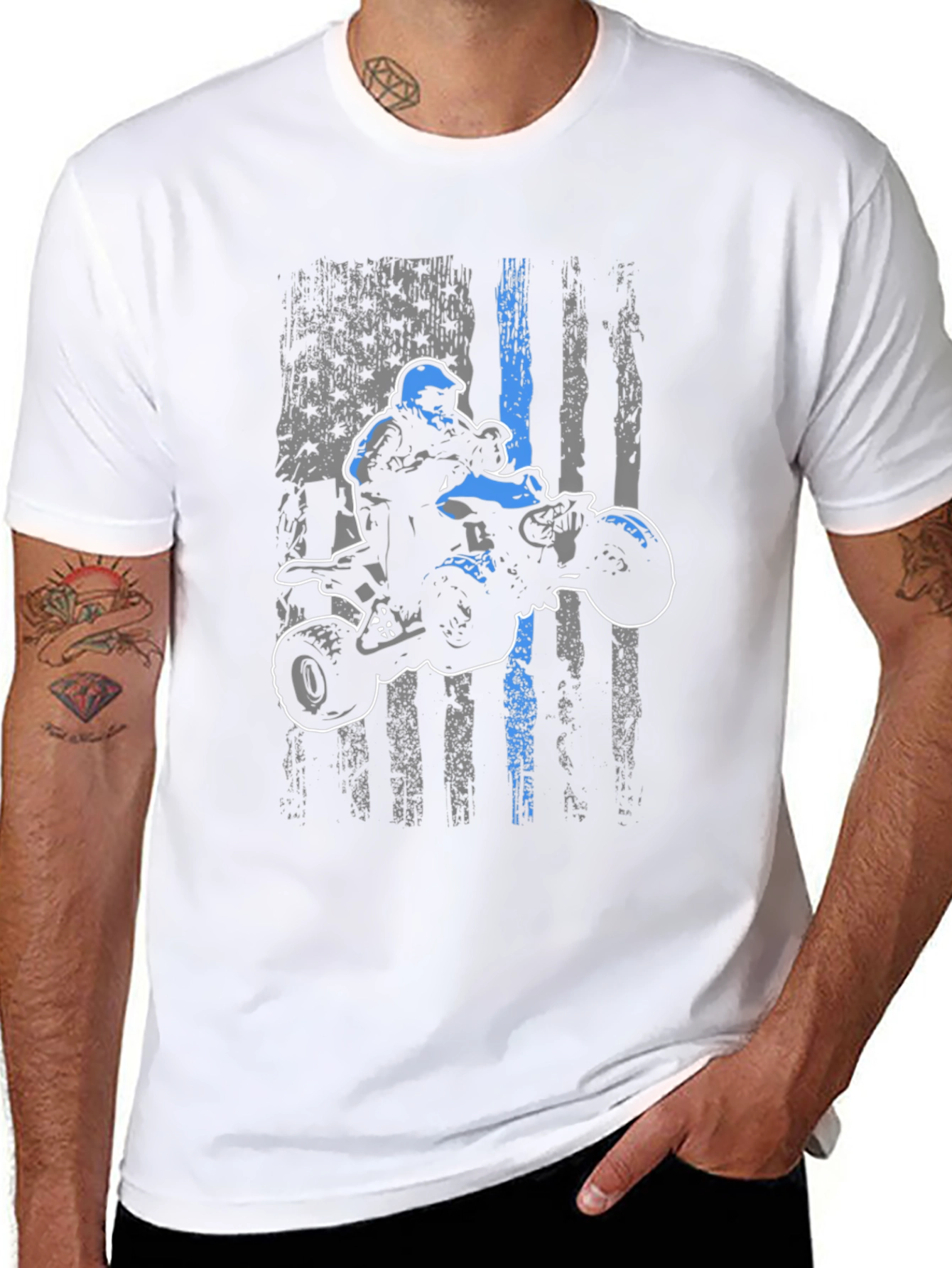 ATV Rider Thin Blue Line T-Shirt