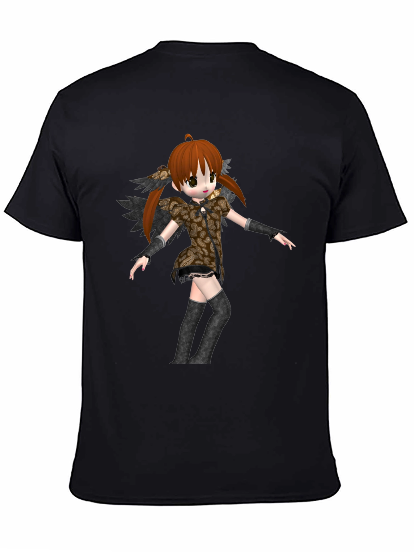 Anime Girl Graphic Black T-Shirt