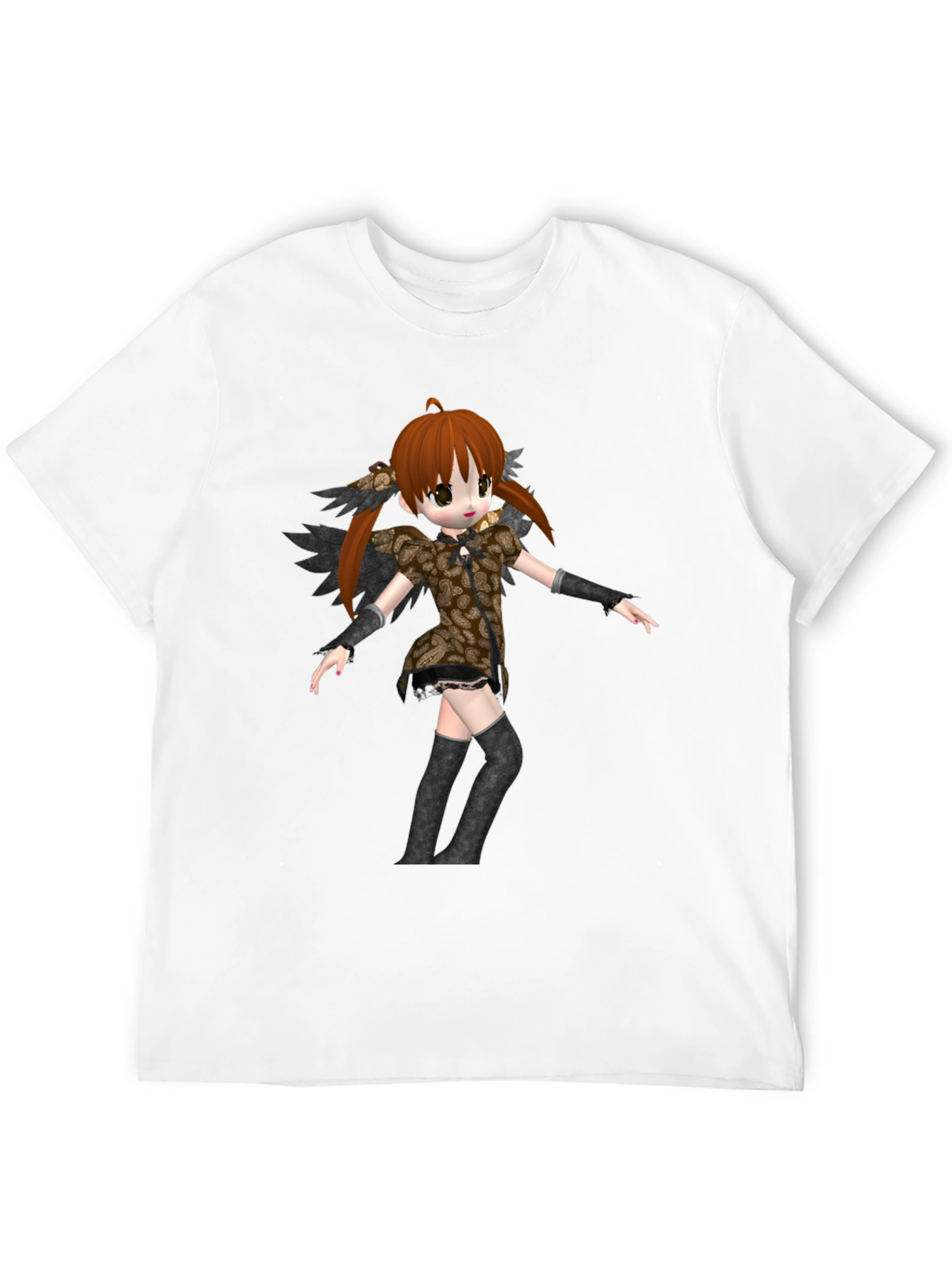 Anime Girl Graphic Black T-Shirt