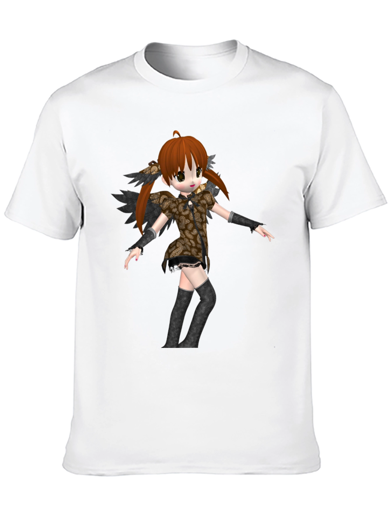 Anime Girl Graphic Black T-Shirt
