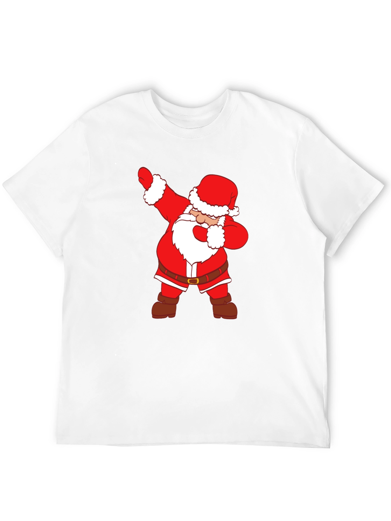Dabbing Santa Claus Graphic Tee - Black Cotton T-Shirt