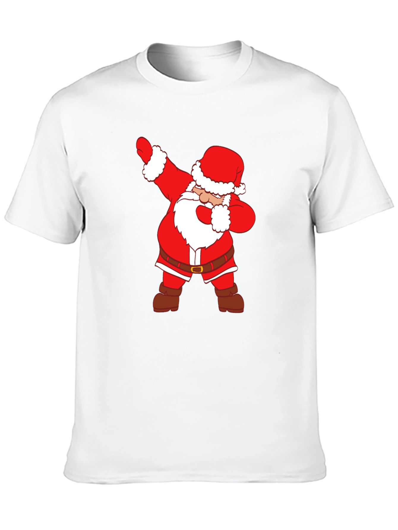 Dabbing Santa Claus Graphic Tee - Black Cotton T-Shirt