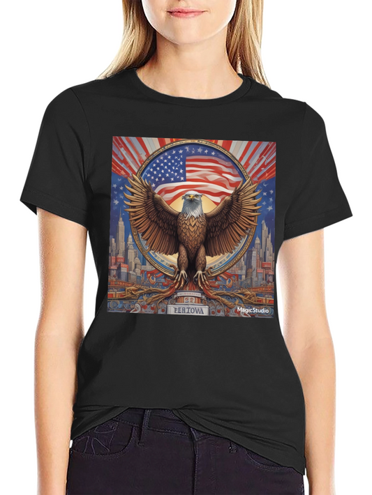 Patriotic Eagle Graphic Tee - Mens Black T-Shirt
