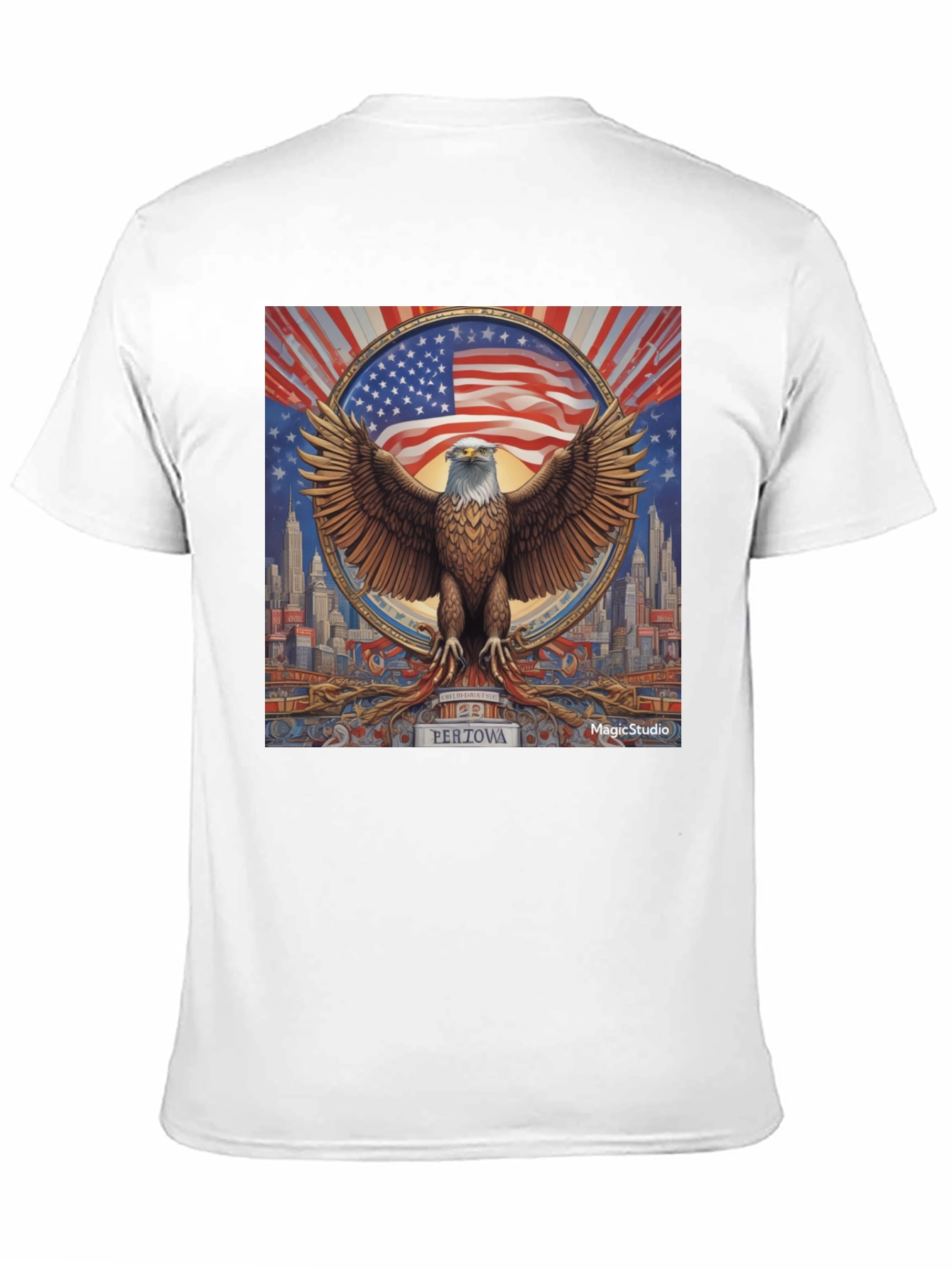 Patriotic Eagle Graphic Tee - Mens Black T-Shirt