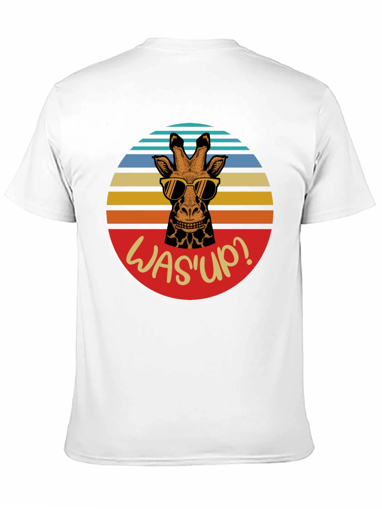 Funny Giraffe WasUp Graphic Mens T-Shirt