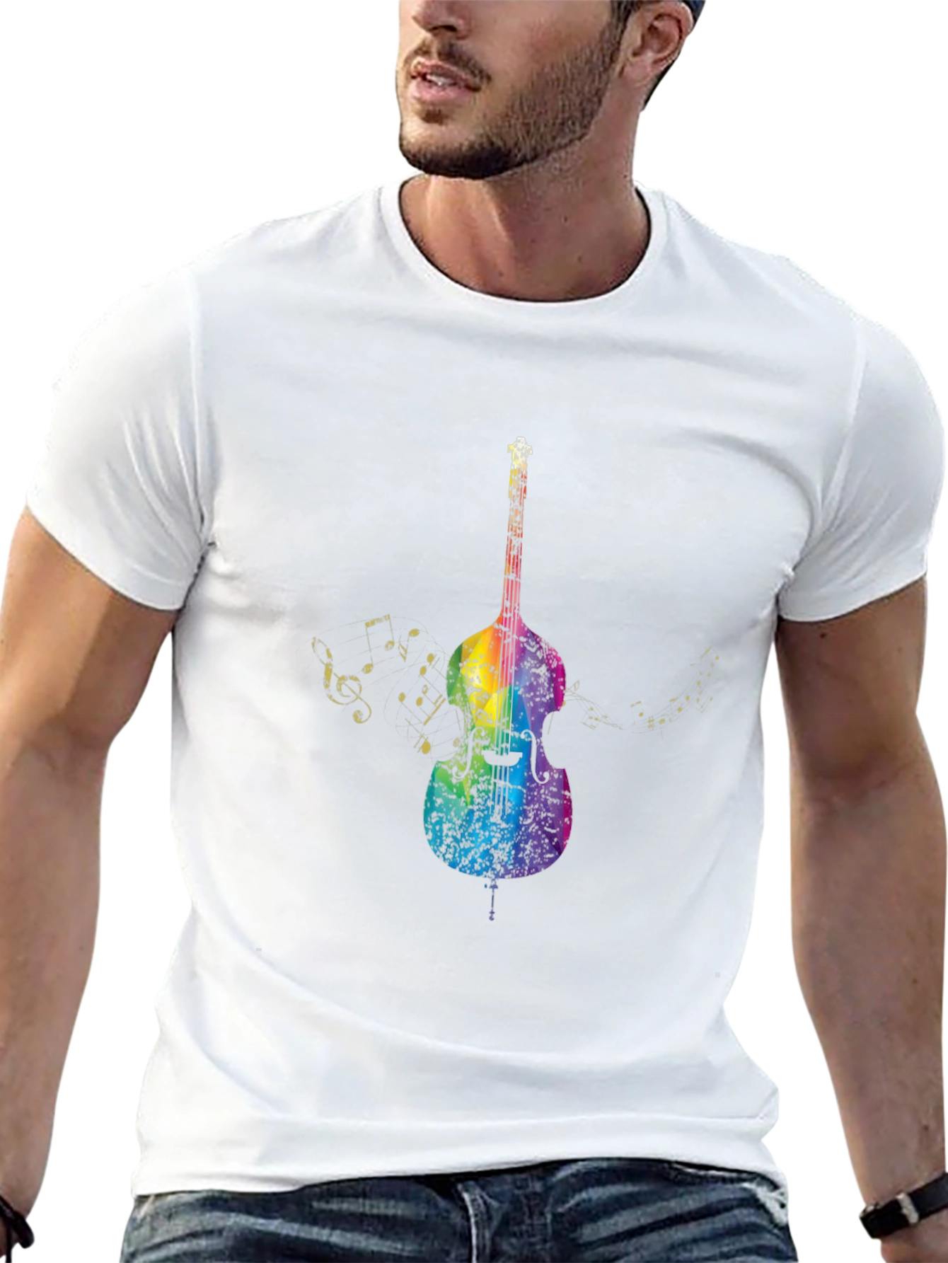 Rainbow Bass Guitar Music T-Shirt