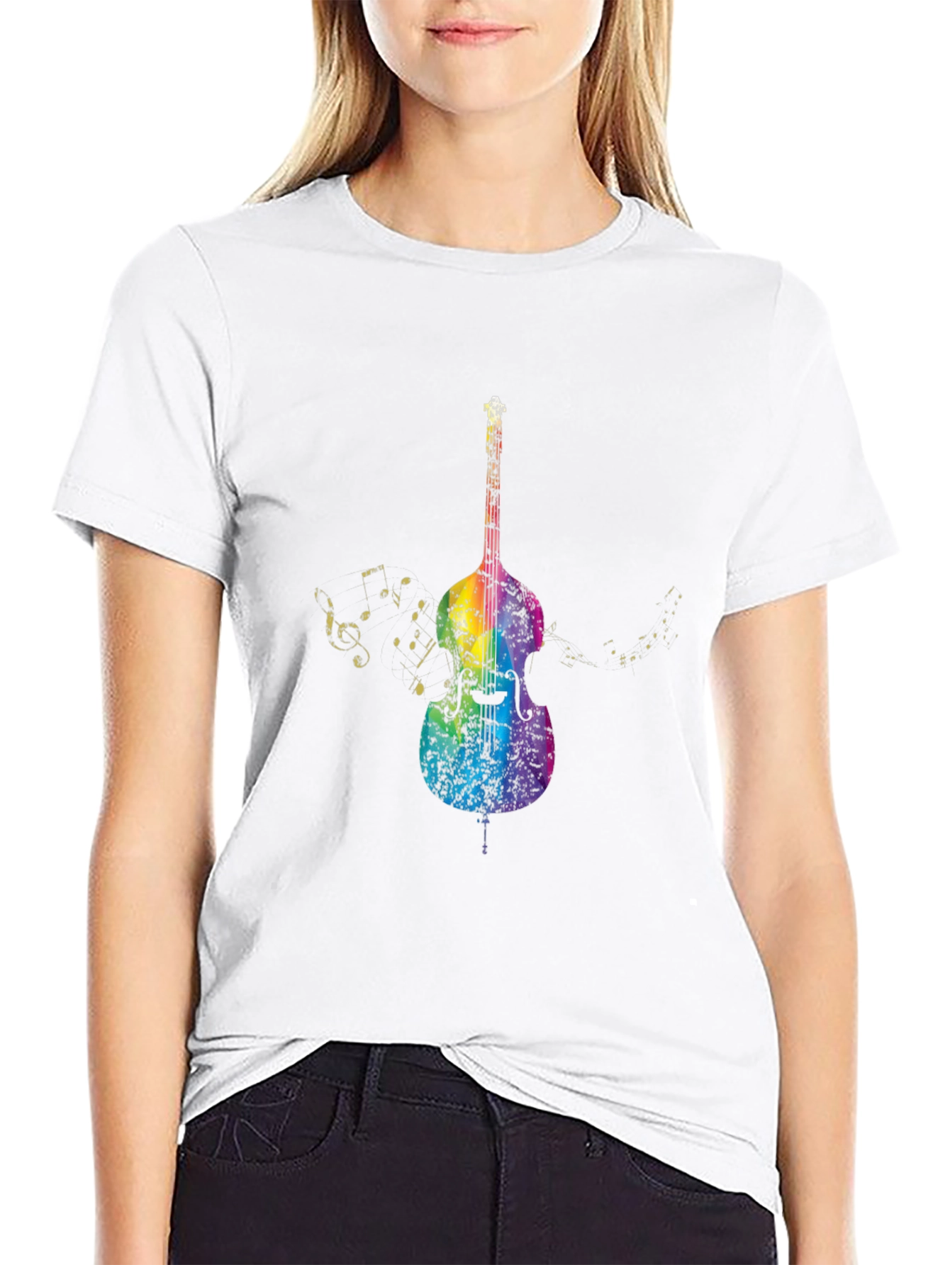 Rainbow Bass Guitar Music T-Shirt