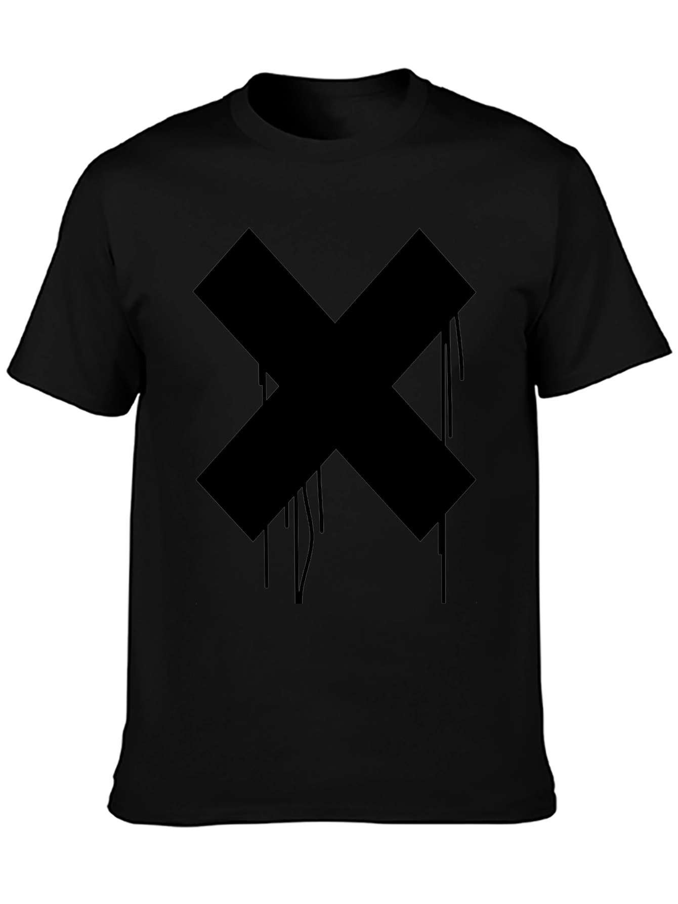 Mens Black Cross Graphic Tee