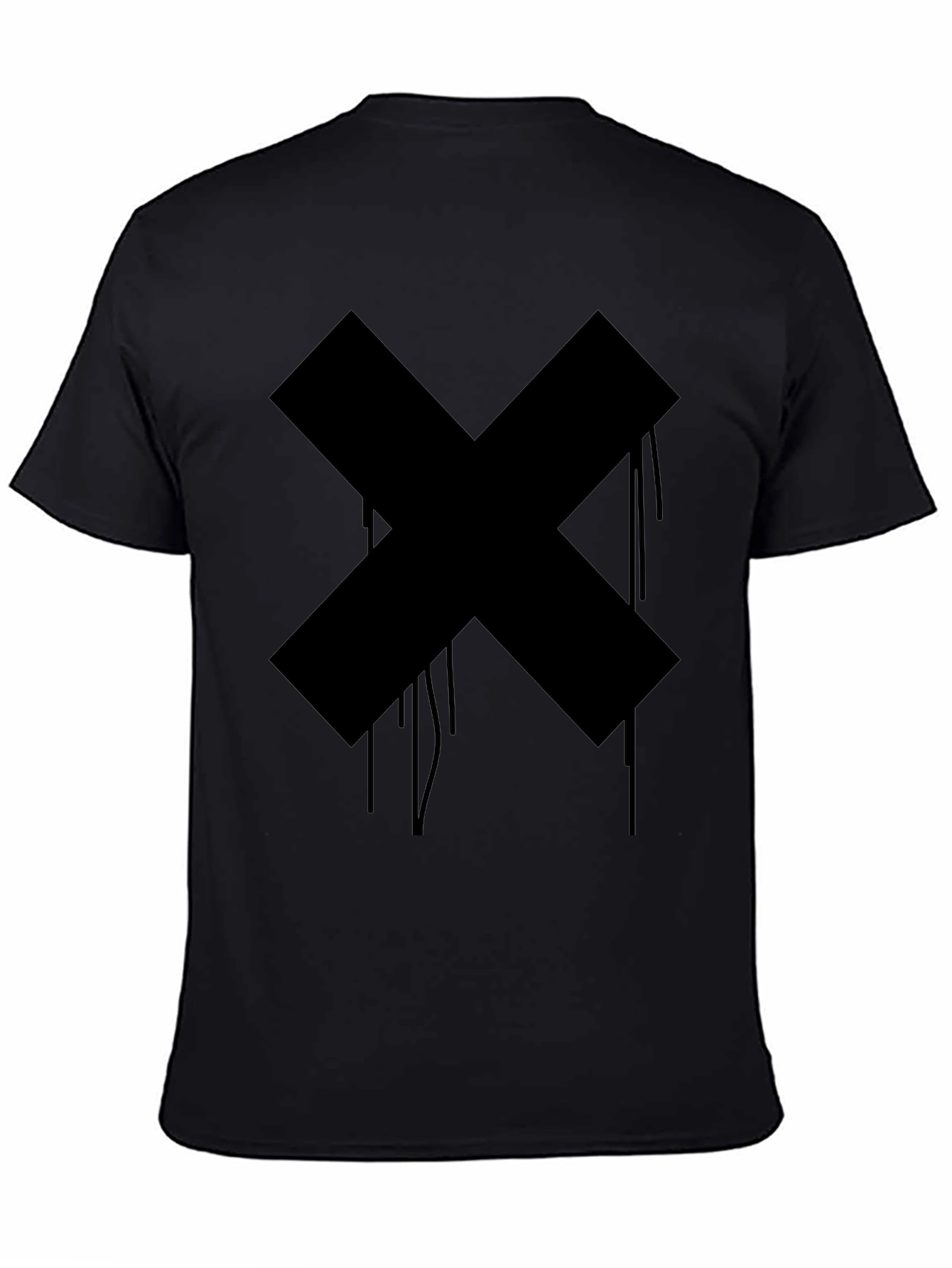 Mens Black Cross Graphic Tee