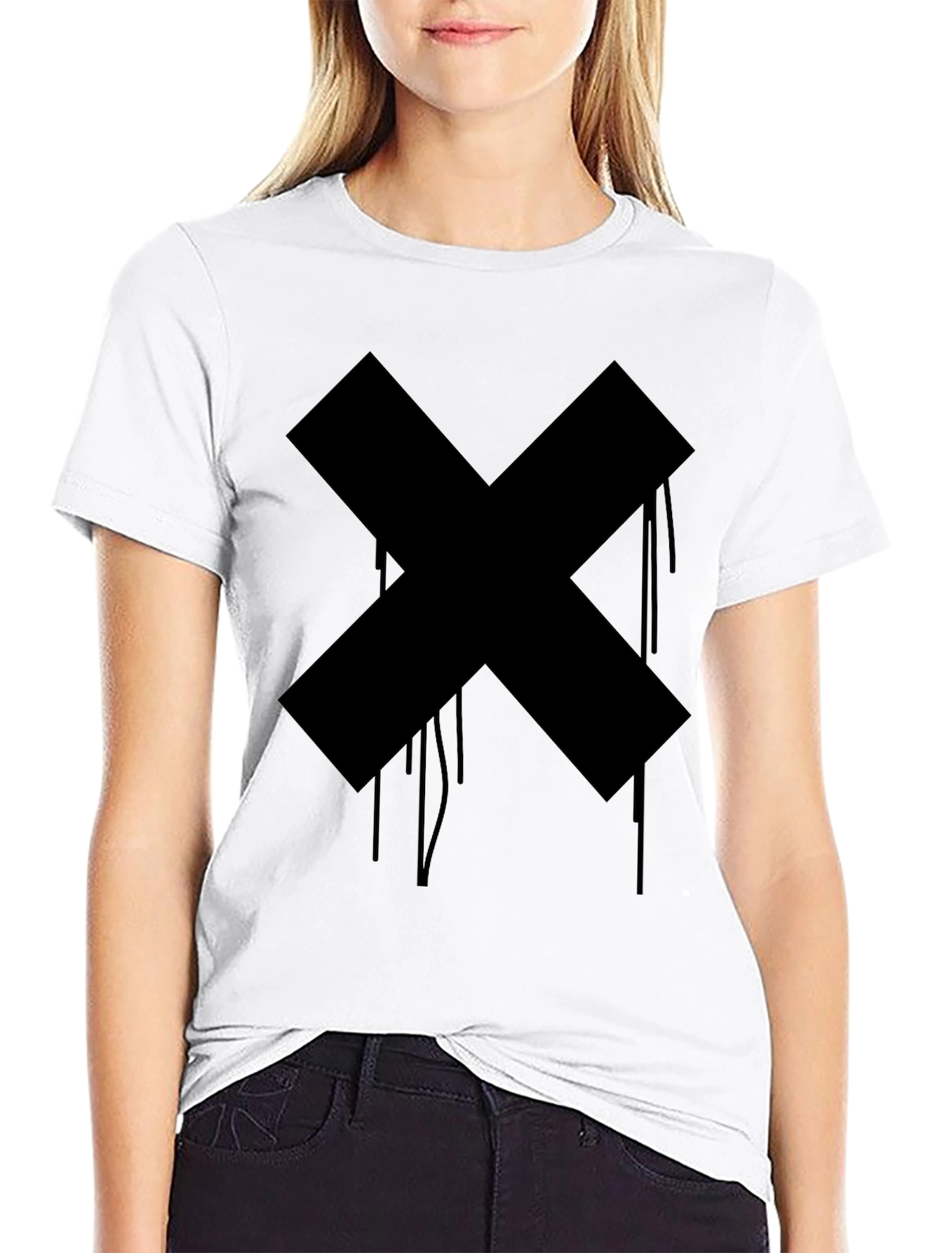 Mens Black Cross Graphic Tee