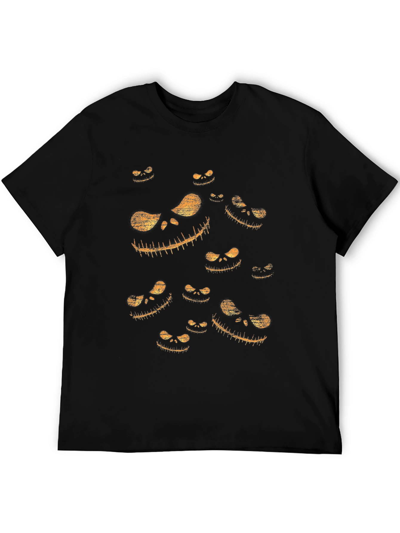 Spooky Halloween Face Graphic Black T-Shirt
