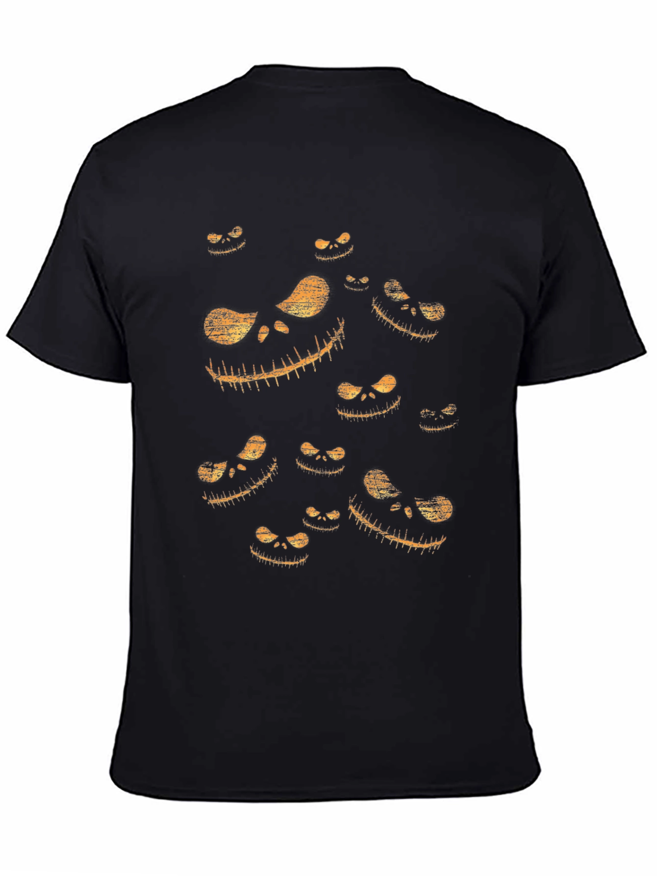 Spooky Halloween Face Graphic Black T-Shirt