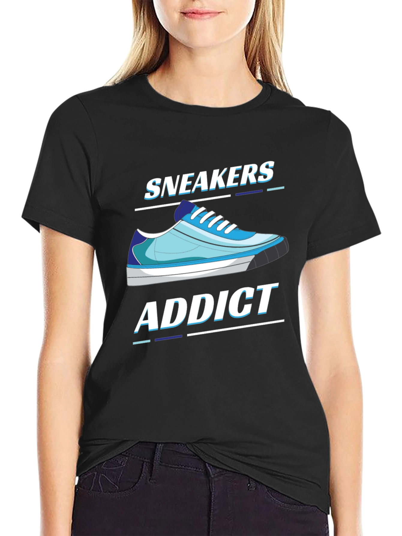 Sneakers Addict Black T-Shirt