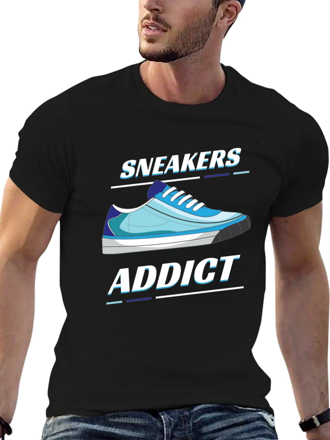 Sneakers Addict Black T-Shirt