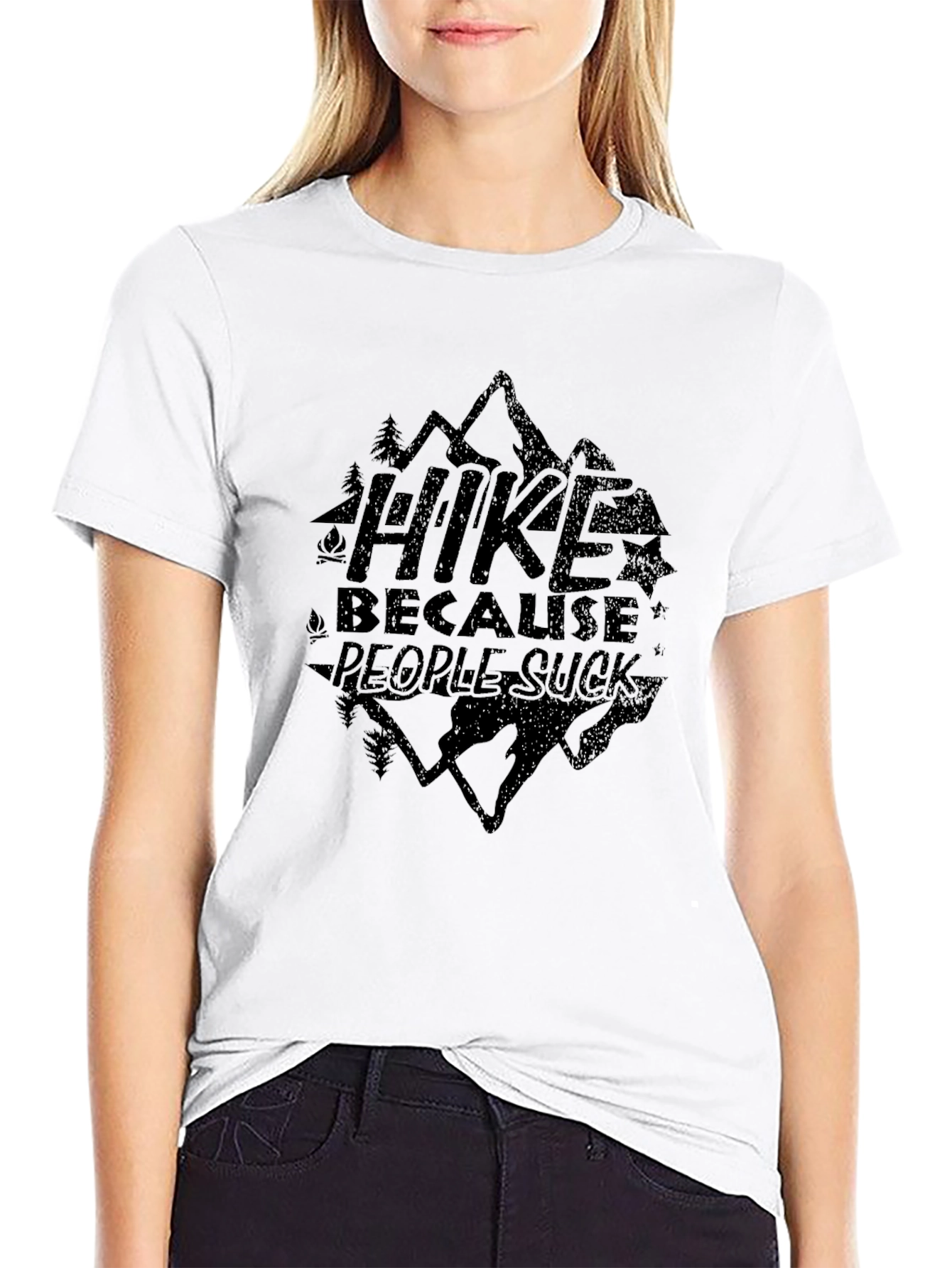 Hike Because People Suck Graphic T-Shirt