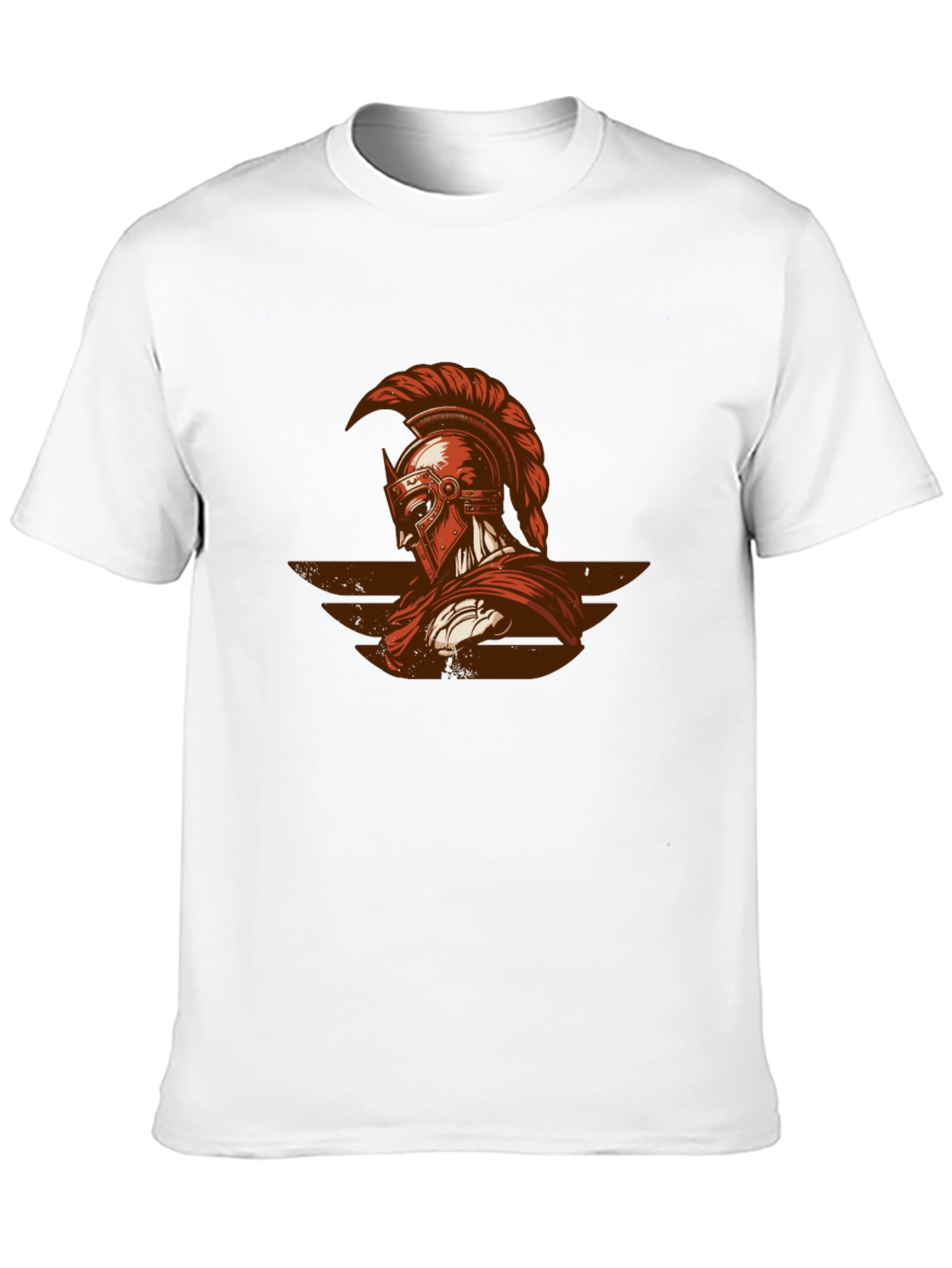 Spartan Warrior Graphic Tee - Black Cotton Shirt
