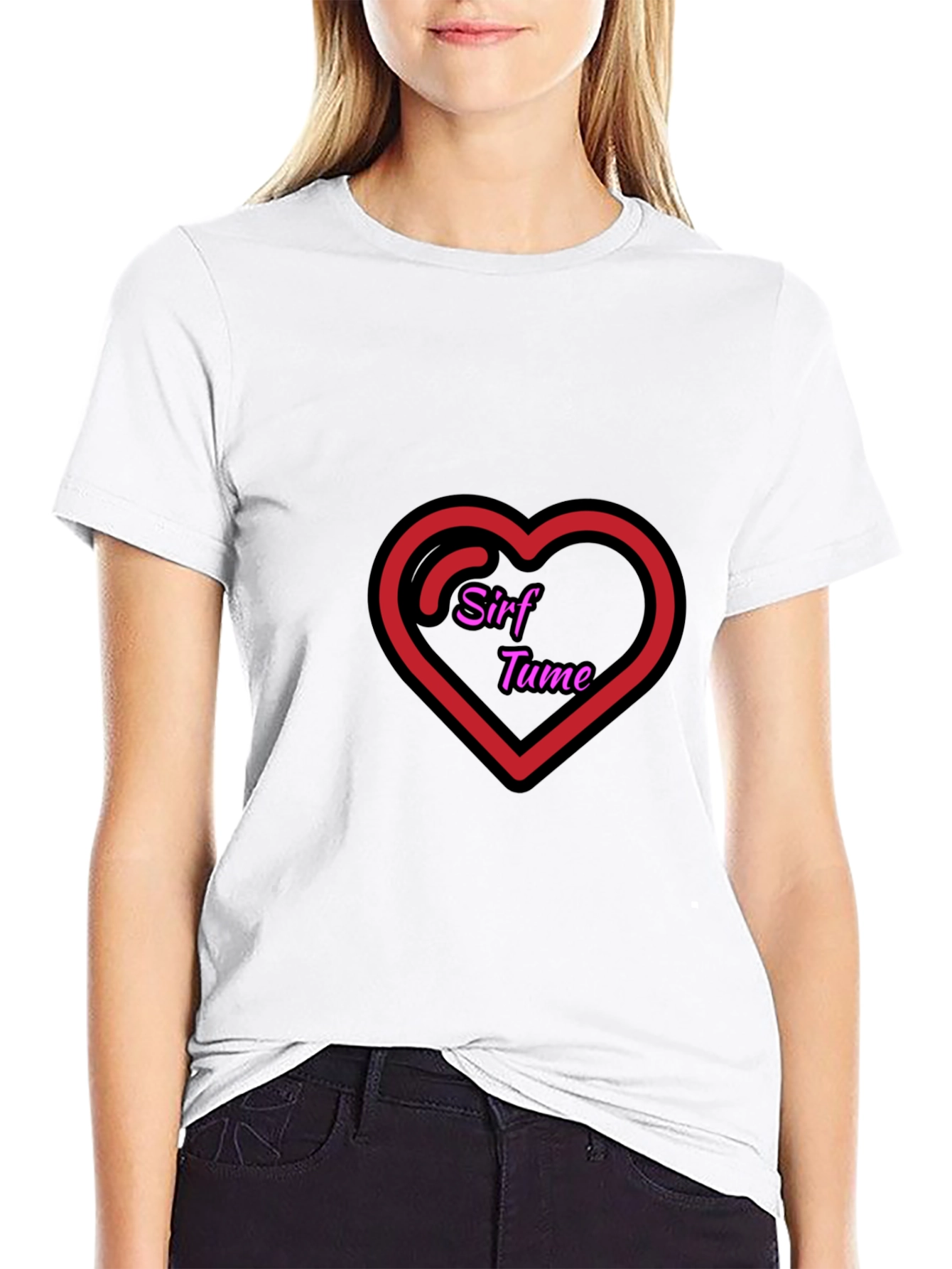 Sirf Tume Heart Graphic Black T-Shirt