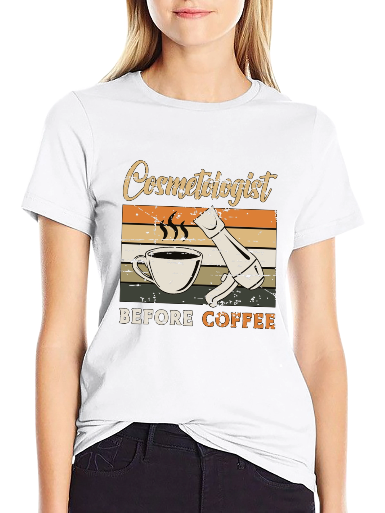 Cosmetologist Before Coffee Graphic Tee