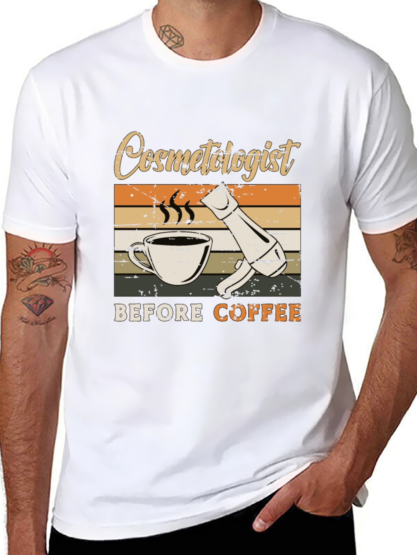 Cosmetologist Before Coffee Graphic Tee