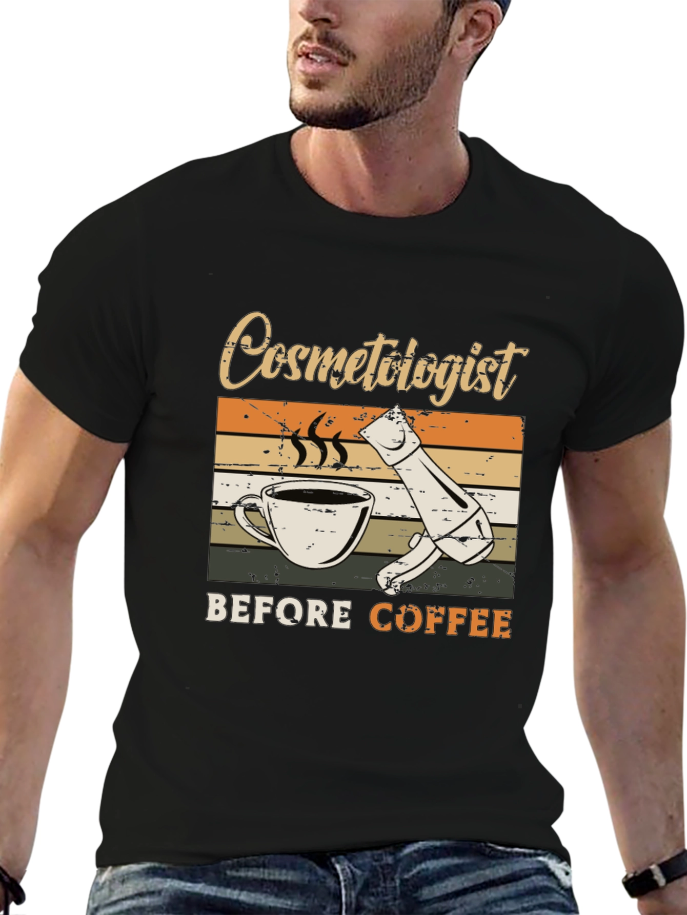 Cosmetologist Before Coffee Graphic Tee