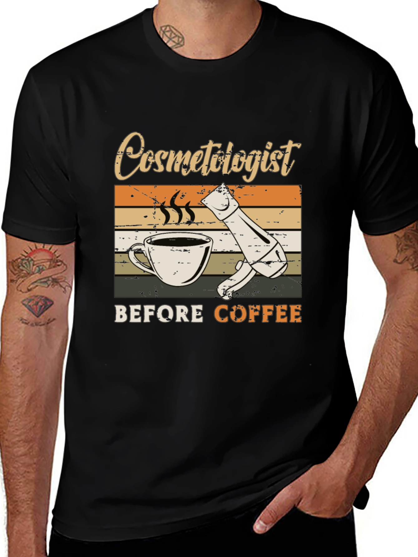 Cosmetologist Before Coffee Graphic Tee