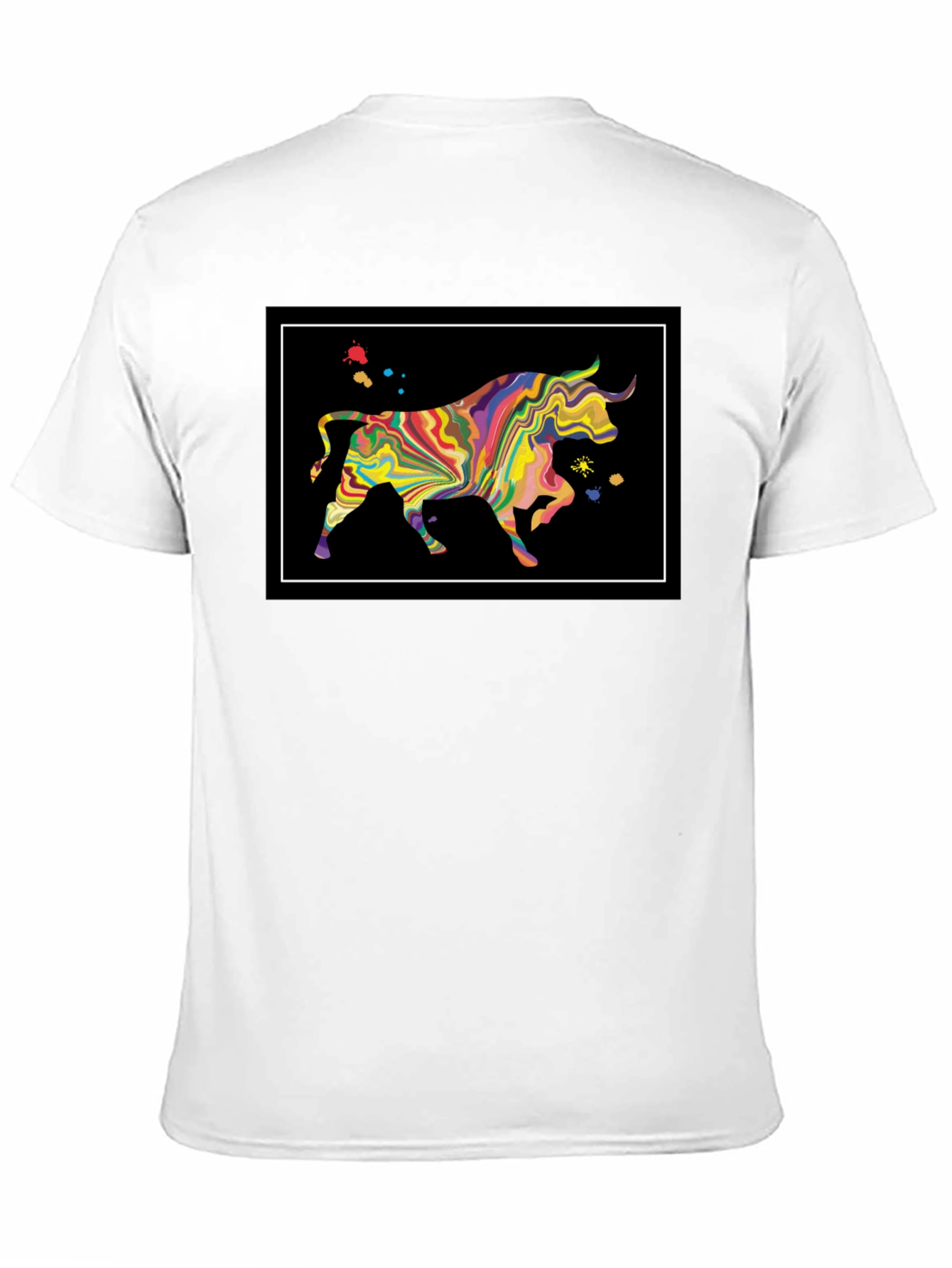 Abstract Bull Graphic Black T-Shirt