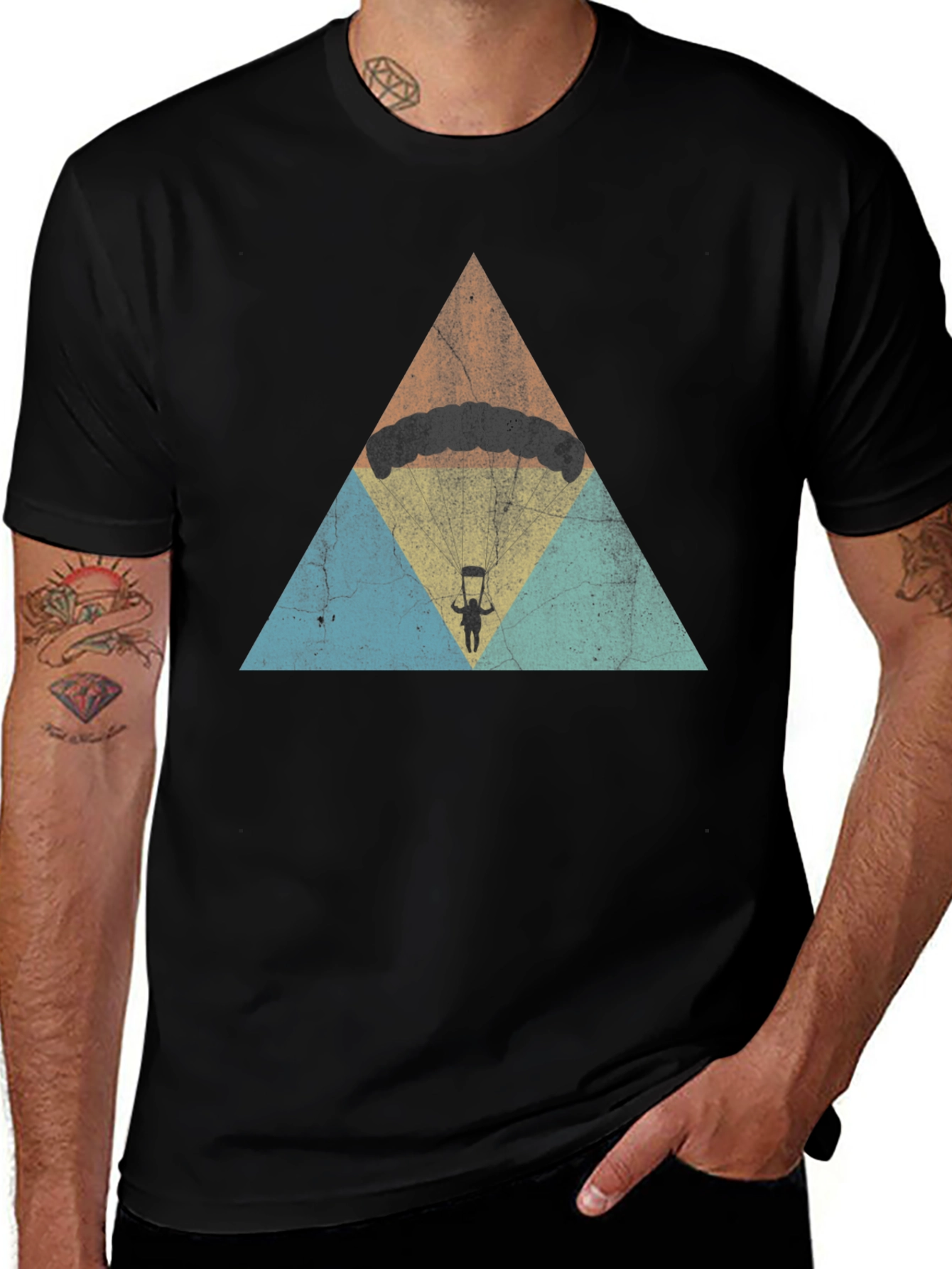 Skydiving Triangle Graphic Tee - Adventure Ready!
